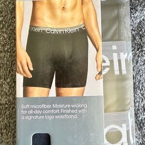 Calvin Klein Black Microfiber Boxer Briefs with Logo Waistband